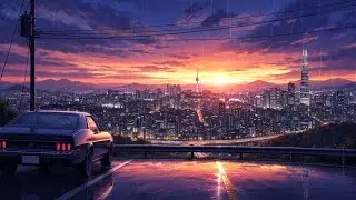 Chill LoFi Beats | Sunset Rain in Seoul 🎧 🌇 | Study to | Chill | Relax