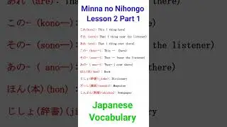 Minna no Nihongo Lesson 2 Part 1 #japaneselanguage