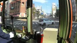 伊予鉄　松山市内線　3系統　松山市駅→道後温泉　2000形　前面展望