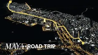 Night Coastal Road Trip: To City Park (Downtown) in First Person - Cities Skylines: Maya