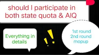 should I participate in state quota & All india quota counseling simultaneously ?//  #neet #neet2023