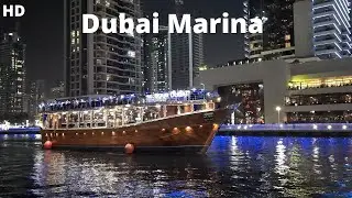 Dubai Marina & Jumeirah Beach Residence (JBR) Night Drive | Dubai UAE 🇦🇪 | Cayan Tower Marina