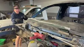 December 27, 2025 removing the windshield,dash, hvac getting ready for paint 
