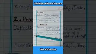 English Grammar Basic : Noun & Pronoun 📝