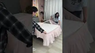 pink bed skirt
