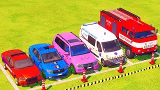 Moving Every Police and Ambulance Vehicle to Garage with MAN Truck | FS22