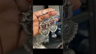Awesome Blackpolish & German Silver jewellery.🌻#jhumkas#jhumkalovers#jhumka#bigjhumka#neckpiece