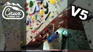 V5 at Crux Rock Gym  #bouldering #climbing