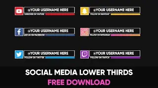 Social Media Lower Thirds - After Effects Free Download | YouTube, Instagram, Twitter, Twitch, FB