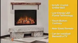 Modern Flame REDSTONE SERIES Built in Flush Mount Electric Fireplace