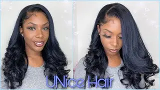 Calm Blue Black Hair Color Tutorial | Ft Unice Hair  Frontal wig | Hair Transformation