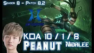 KZ Peanut NIDALEE vs RENGAR Jungle - Patch 8.2 KR Ranked