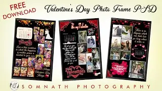 Valentine&rsquo;s Day Customize Collage Photo Frame PSD Free Download | ভ্যালেন্টাইন কোলাজ ফটো ফ্রেম PSD
