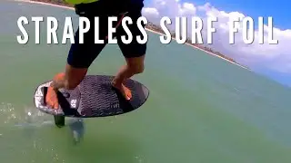 Strapless Hydrofoil carves on pocket surf | KITESURF FOIL