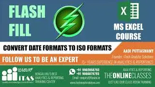 Convert Date Formats to ISO Formats | Flash Fill | Advanced Excel