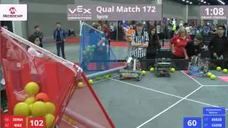VEX Worlds 2016 - VRC Middle School - Spirit - Qual 172 (3590A 400Z) 154 vs 275 (8982B 5509B)