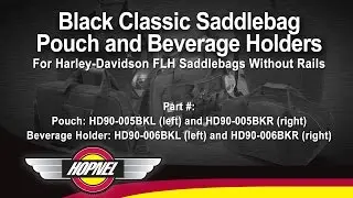 Hopnel&trade; Black Classic Pouches for FLH Saddlebags without Guardrails
