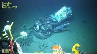 Titan's Titanium Sphere on the sea bed near the wreck of the Titanic