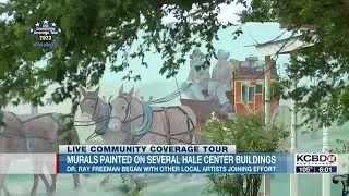 Murals painted on Hale Center buildings