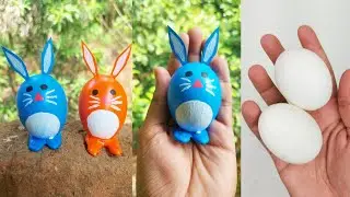 Egg Shell Bunny Making Ideas | Egg Shell Craft Ideas | Craft Using Waste Materials