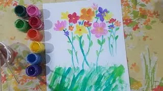 FLOWER DRAWING|#posterpainting #colouring #drawingforkids #beginnersdrawing