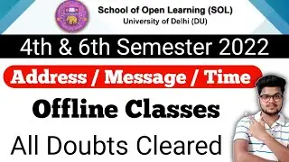 Important Doubts Of DU SOL 4th & 6th Semester Offline Classes 2021-22