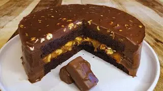 🍫 Snickers Cake 🍫 #snickers #snickerscake #snickerscandybar