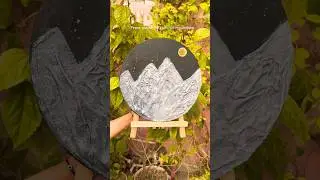 Moonlit Mountains | Texture Art 🌙⛰️#theroshni #diy #craftideas #ytshorts #yt #homedecor #moon #life