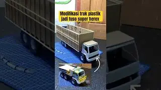 Modifikasi mobil truk plastik menjadi diorama truk fuso #truk #trukoleng #trukpasir #trukmania#toys