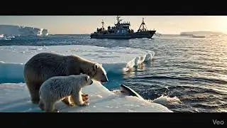 Heroic Mom Polar Bear Saves Her Cub From Shark Attack! 😱&zwj;❄️ #Heartwarming