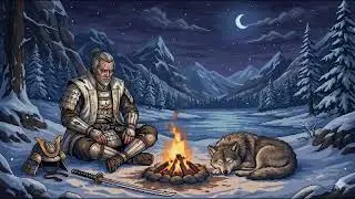 Snow all around... get some rest by the fire