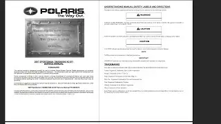 Polaris Sportsman 700-800 2007 Service Workshop Repair Manual Download PDF