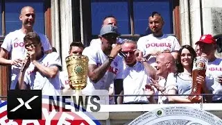 FC Bayern M&uuml;nchen | Doublefeier | Jerome Boatengs Beatbox-Show auf dem Rathausbalkon