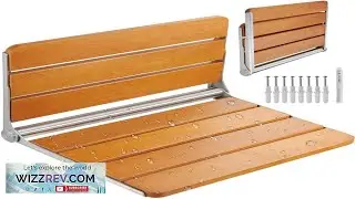 VEVOR Folding Teak Shower Seat 20.9 x 16'' Unfolded Wall Mounted Fold