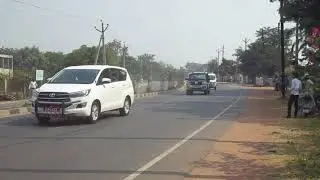 Telangana minister Etela Rajender convoy in karimnagar, telangana.