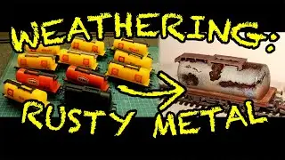 Weathering rust and peeling paint on a OO gauge tanker wagon.