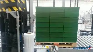 Vertical Corner Board Applicator VCA for Automatic Stretch Wrappers by Robopac USA 720p