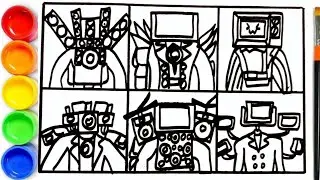 How to draw Skibidi Toilet Characters | Titan Speakerman, Titan Tv Man, Tv Woman, Titan Cameraman