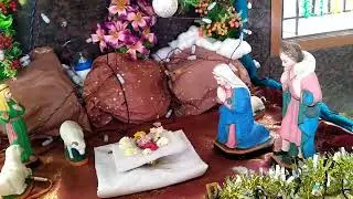 Unity in diversity. Jesus Christ Birth displayed in Saibaba temple.