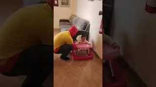 The 6 months baby started to practice walking||#live #walker #abudhabi
