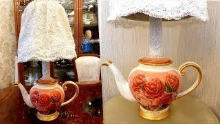 DIY - Lamp Made out of Old Kettle and plastic basket