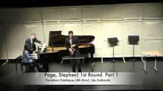 Saxophone Stephen Page performs Gotkovsky Variation Pathetiques Mvt. VI in Dinant, Belgium