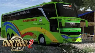 AKSI BUS UHD GUNUNG HARTA DI JALUR SEMPIT  || EURO TRUCK SIMULATOR 2 INDONESIA