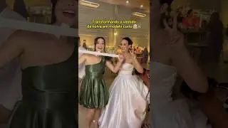 Transformei o vestido da noiva em um modelo curto 👰🏻&zwj;♀️🥂#Tutorial #customizacao  #casamento