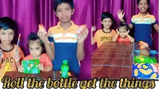 Roll the bottle get the things Indoor Game enjoy😍😍