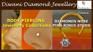 nose studs sparkling White natural diamonds body piercing pins rings 14k solid gold by diwani