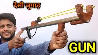 How to make gulel gun slingshot rifle using cycle brake trigger