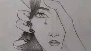 How To Draw Sad Girl Face In Broken Mirror #short #Art