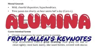 Alumina from Allen's keynotes 