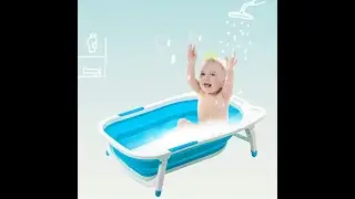 IRIS Baby Folding Bathtub, Infant Collapsible Portable Shower Basin